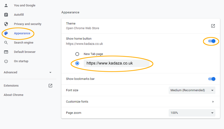 Chrome instructions step 2