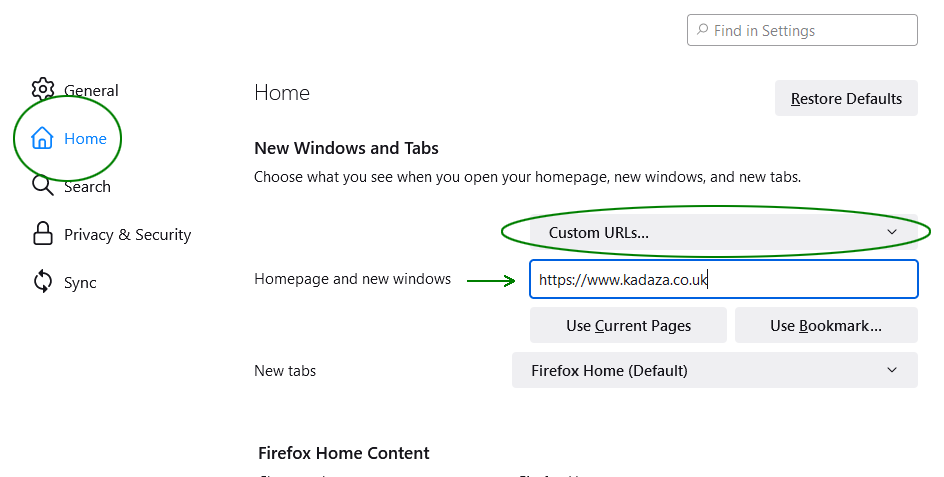 Firefox instructions step 2